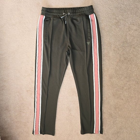 Guess Active Matthew Trackpants - Green with Pink Stripe - Picture 1 of 14